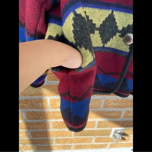 LADY SUZETTE Vintage Wool Dartmouth
Fabric Southwestern Native Jacket Coat XL - Picture 6 of 10